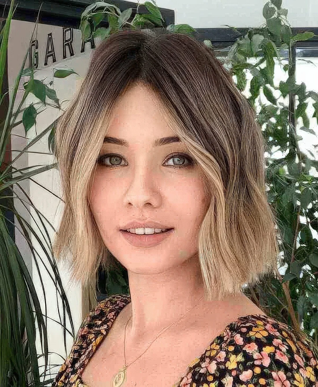 Blunt bob with blonde ombre, add accent highlights as the color transitions.