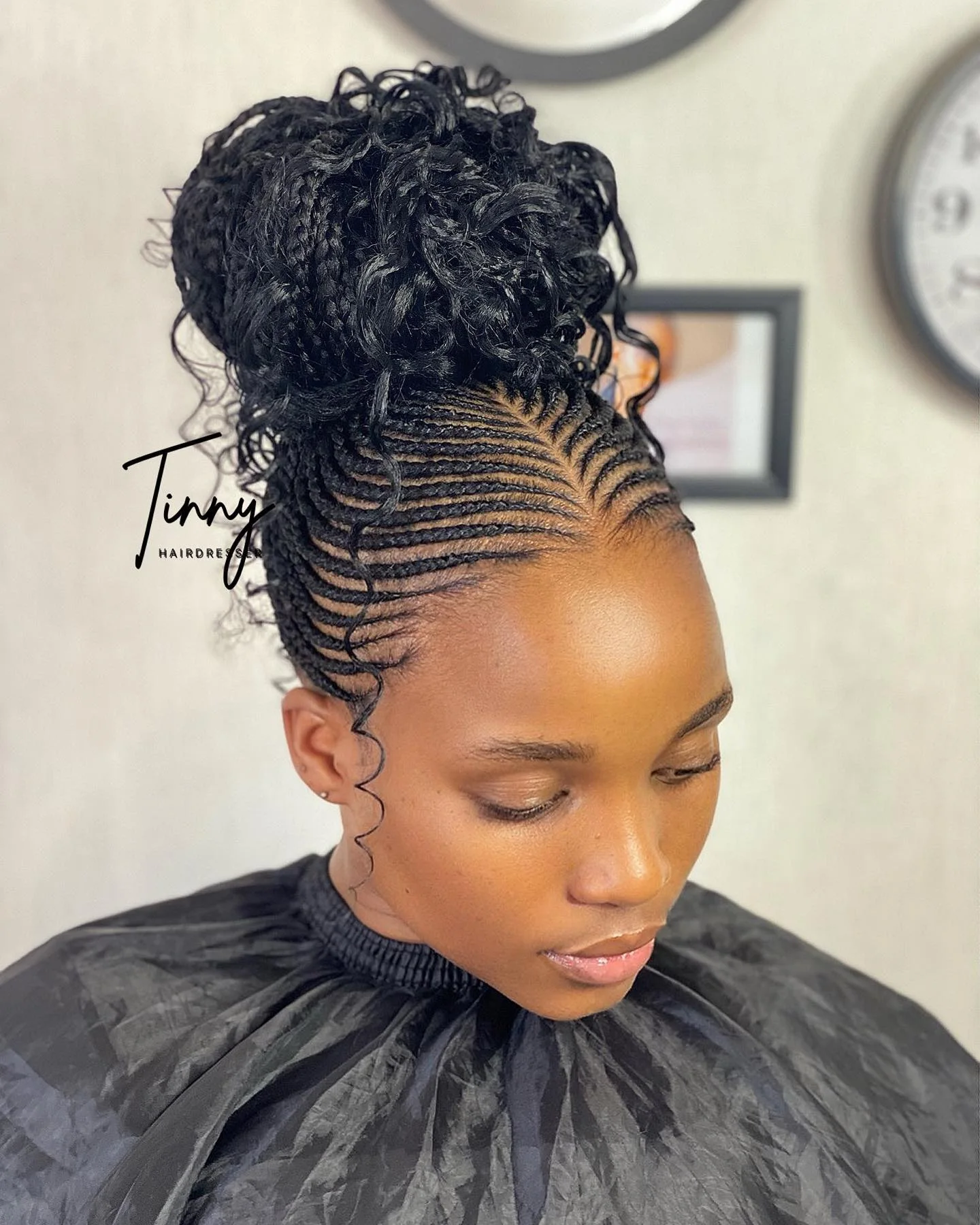 chest curly black bun shown as a updos for fine thin hair idea