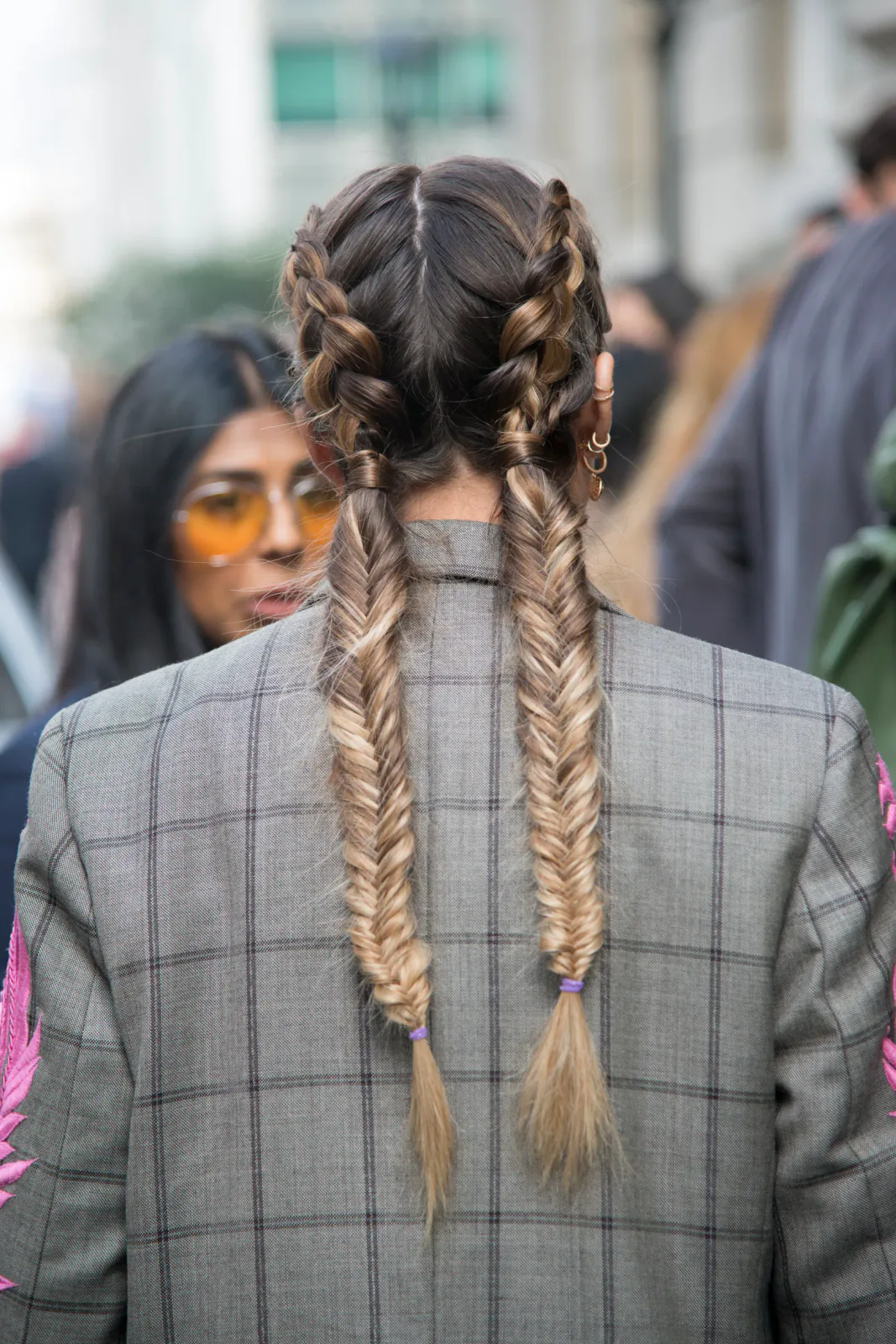 chest braids honey dutch shown as a viking braids hairstyles for women idea, featuring chest outline