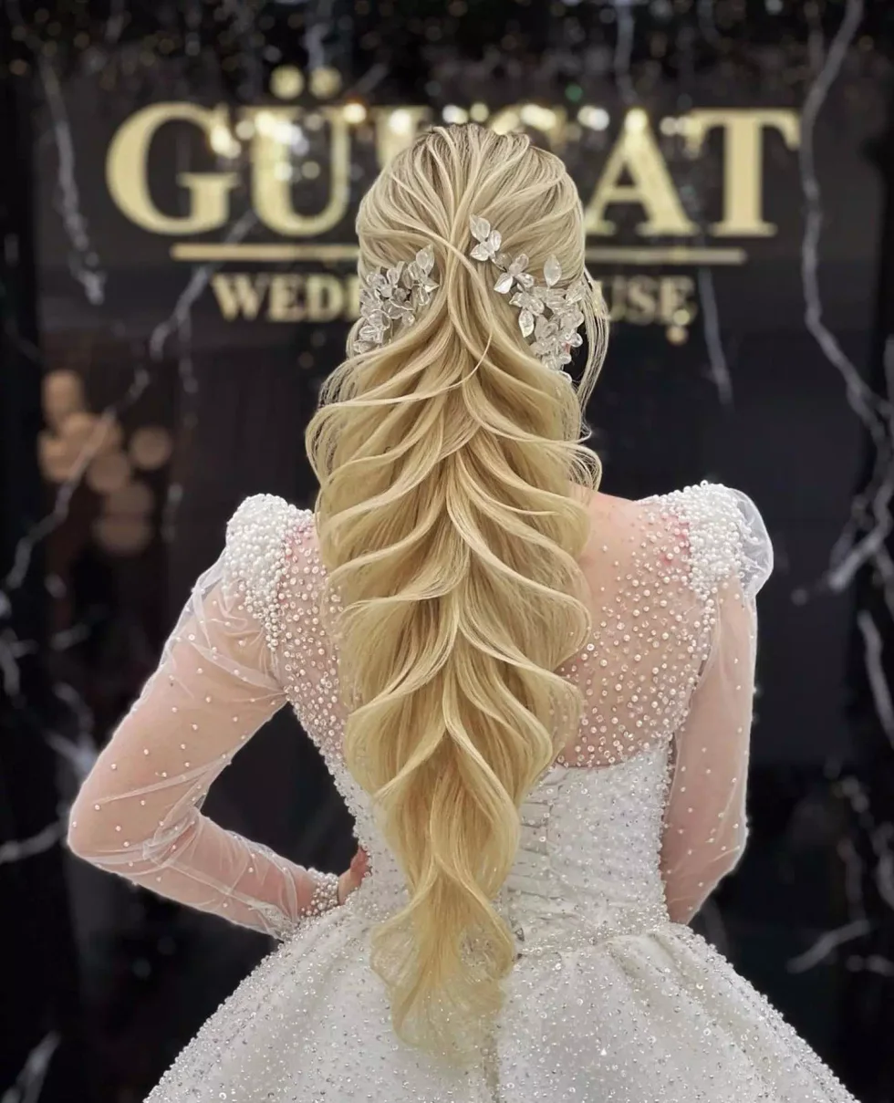 chest braids blonde braid shown as a wedding hairstyles ideas for long hair idea
